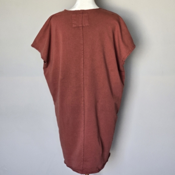 CSG Champs Sports Gear Rust Tunic Top Shirt Dress Boho Lagenlook Women's Large - Picture 3 of 11